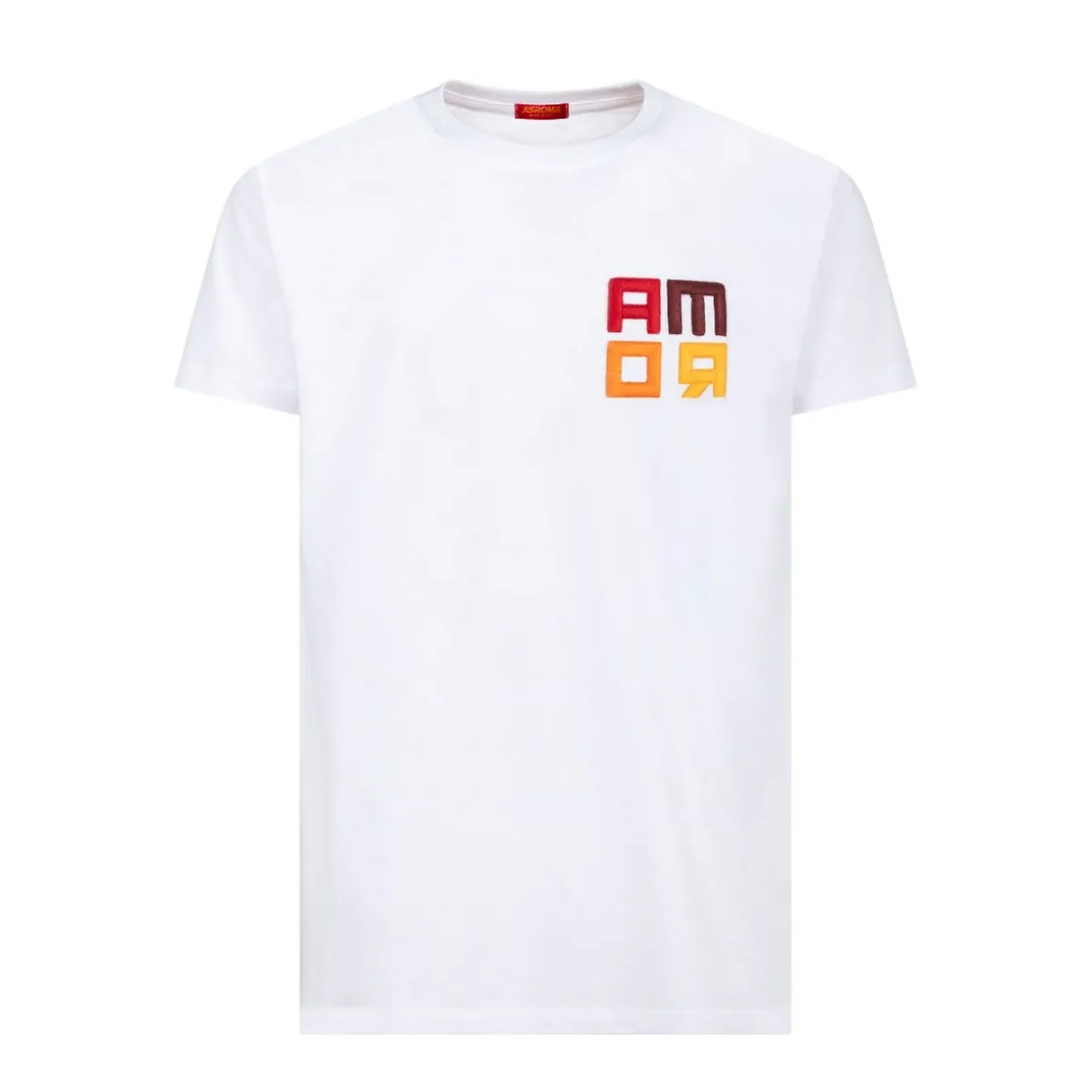 AS Roma T-shirt large embroidered logo ROMAMOR, Adult, White Store