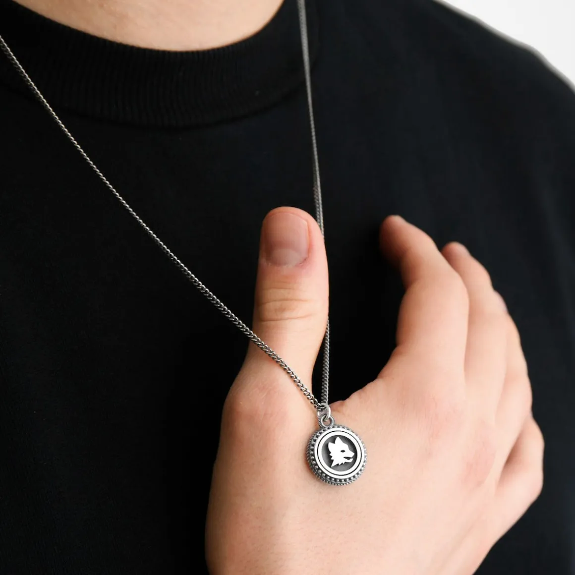 AS Roma Snake Chain Necklace X Nove25 Lupa Pendant, Unisex, Sterling Silver Online